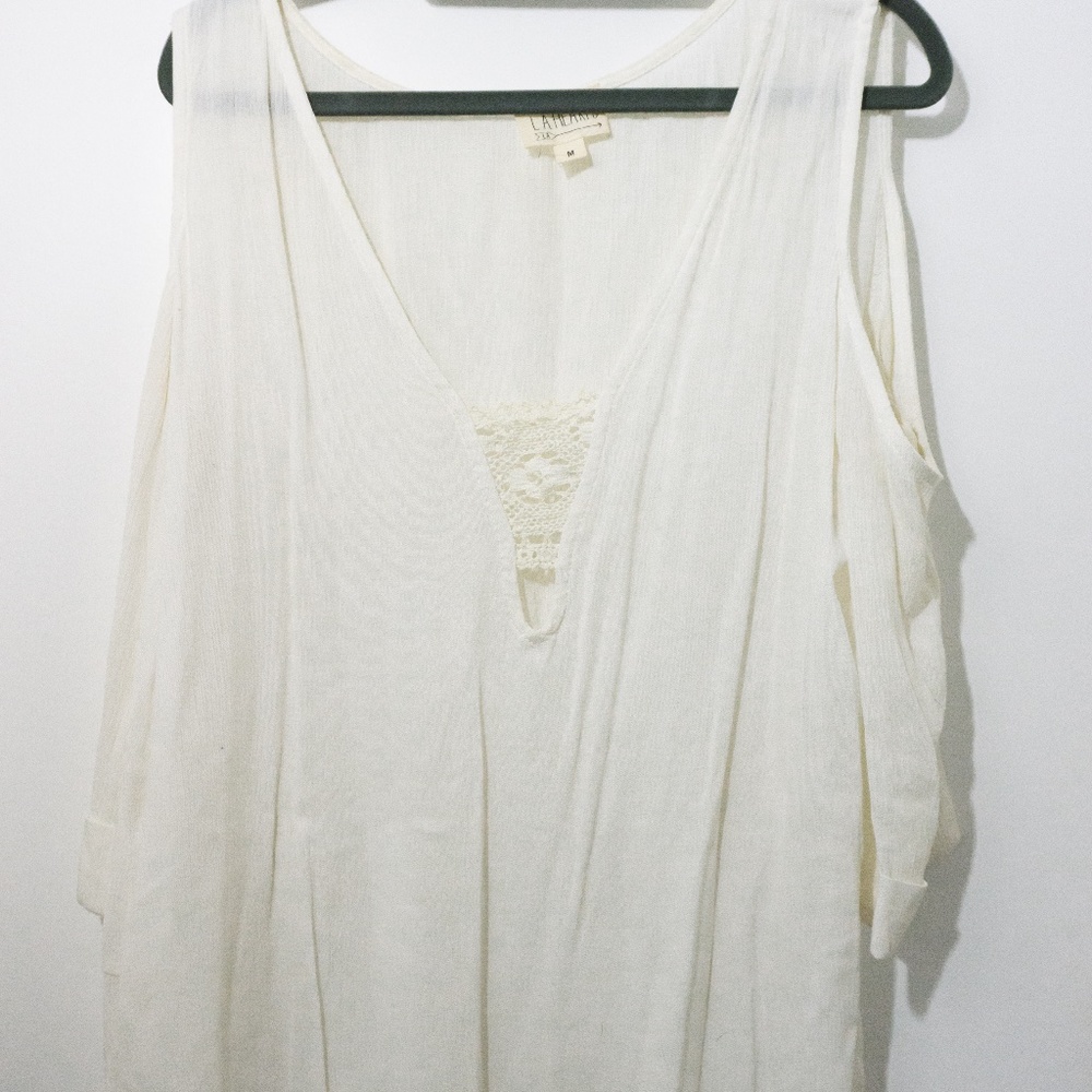 Cold Shoulder White Top